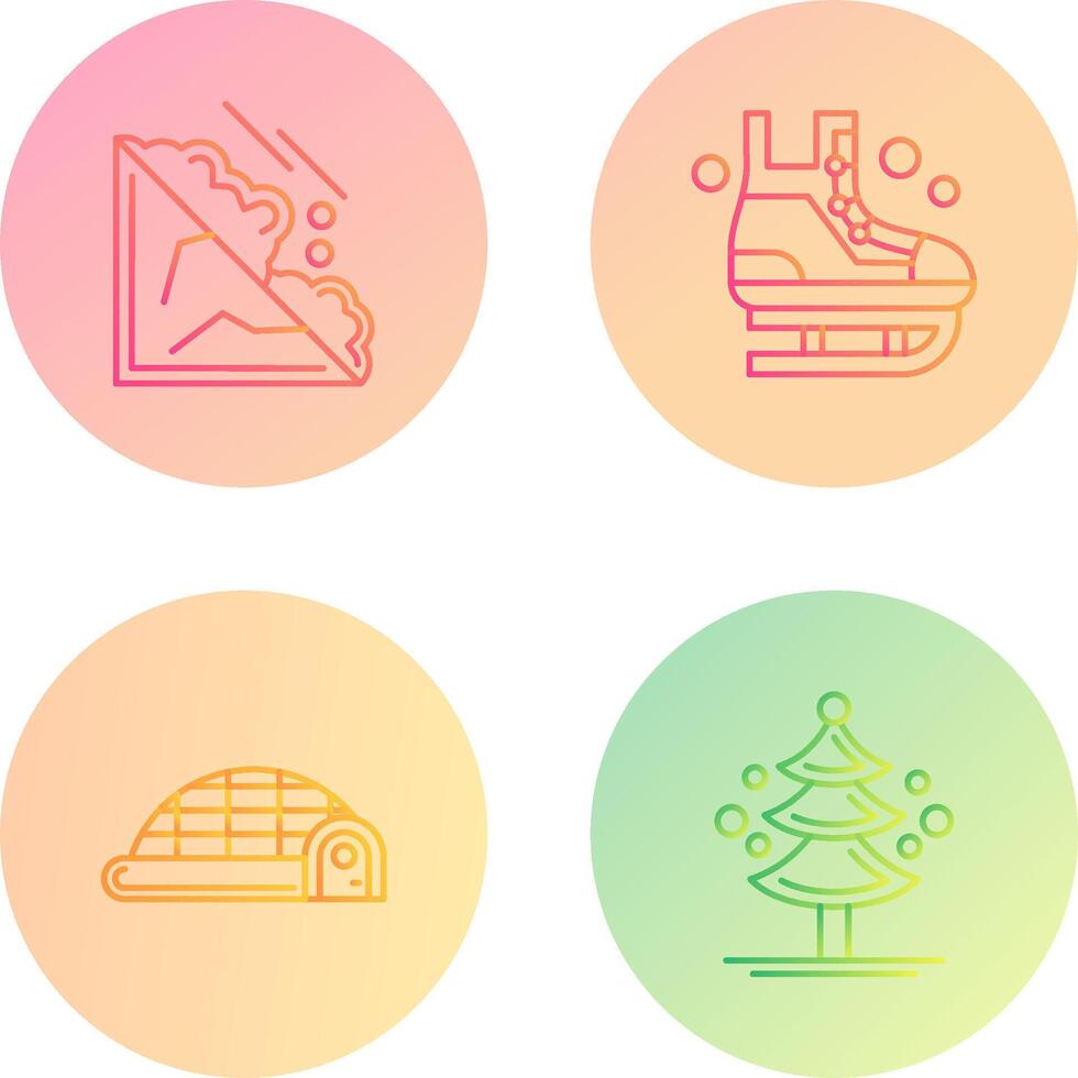 Avalanche and Ice Skating Icon vector