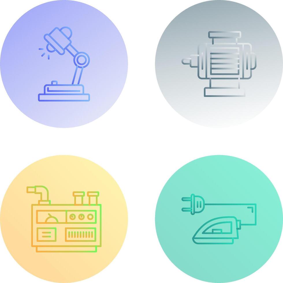 Desk Lamp and ELectric Motor Icon vector