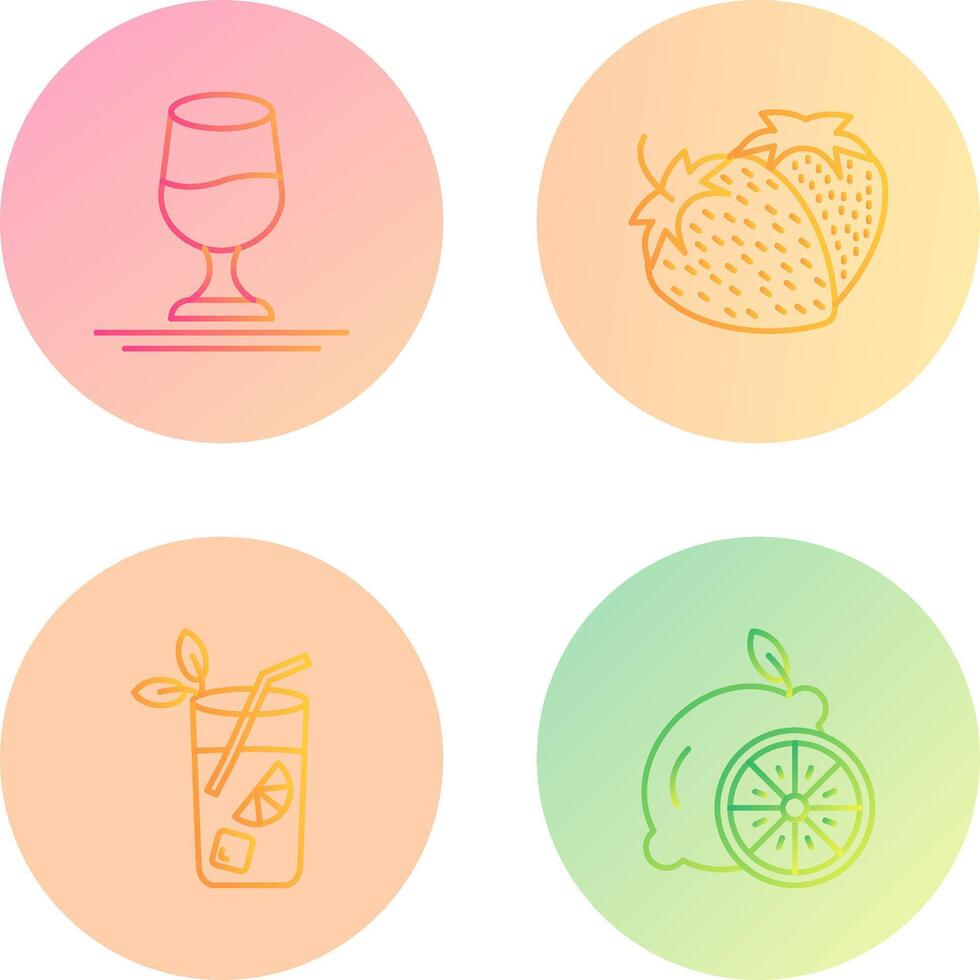 Wine and Strawberry Icon vector