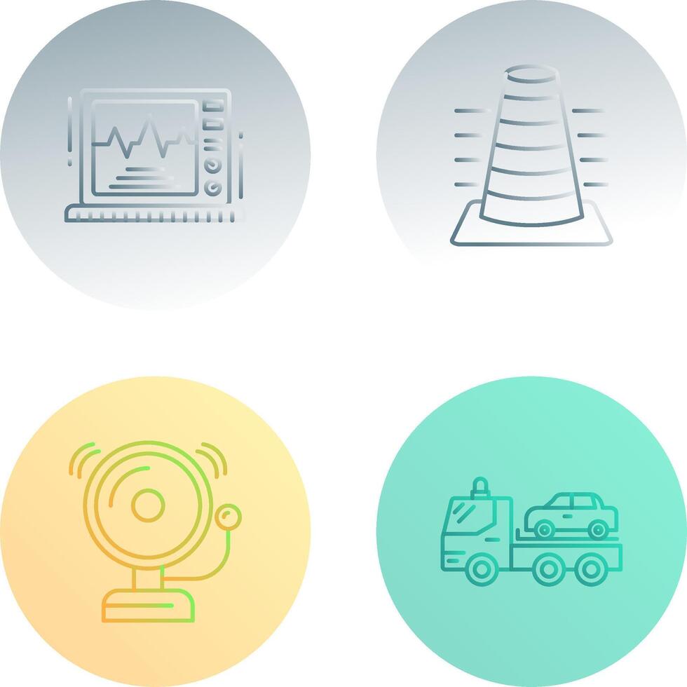 Bollard and Ekg Monitor Icon vector