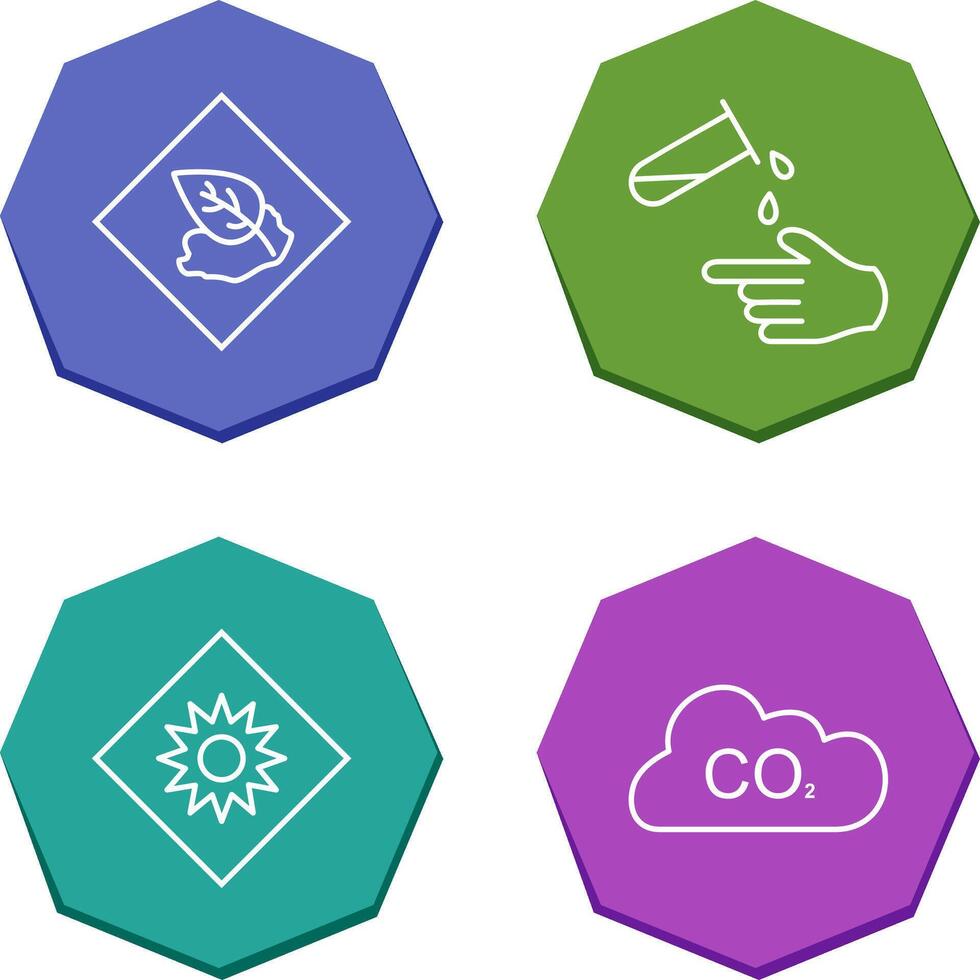 Environment hazard and Corrosive hazard Icon vector