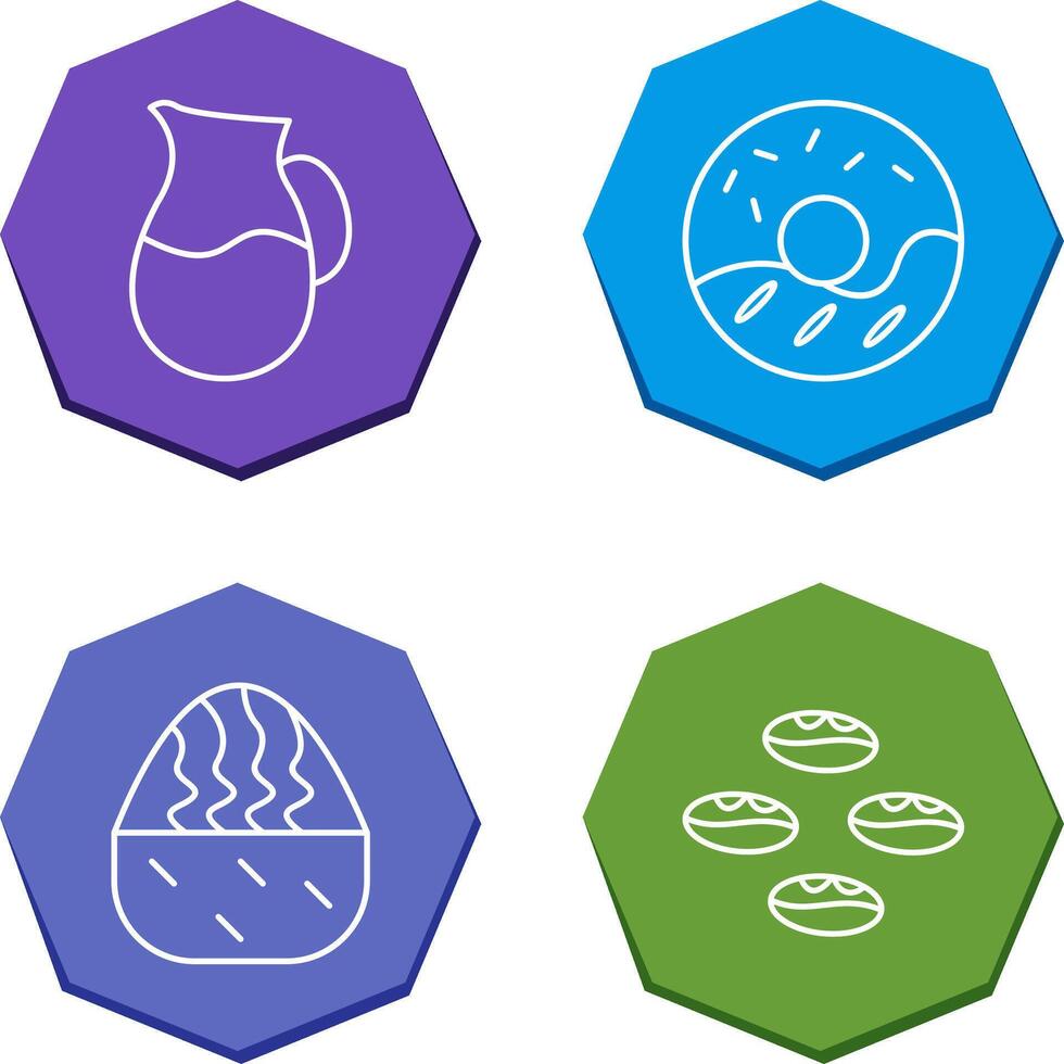 milk jug and cream doughnut Icon vector