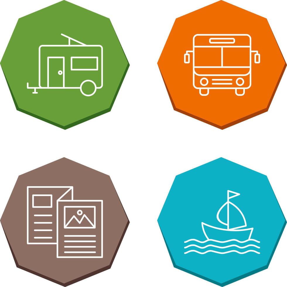 Bus and trailer Icon vector