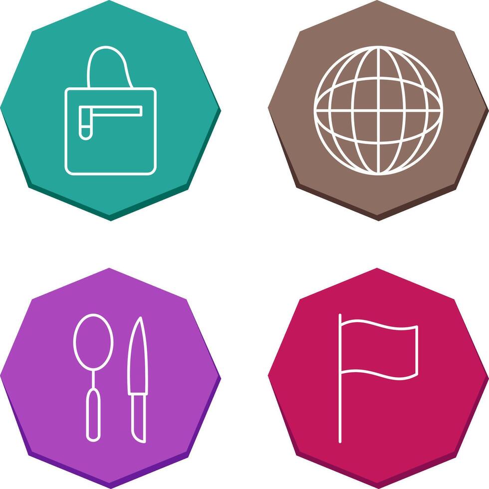 handbag and globe Icon vector