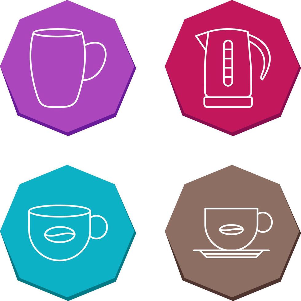 mug and kettle Icon vector