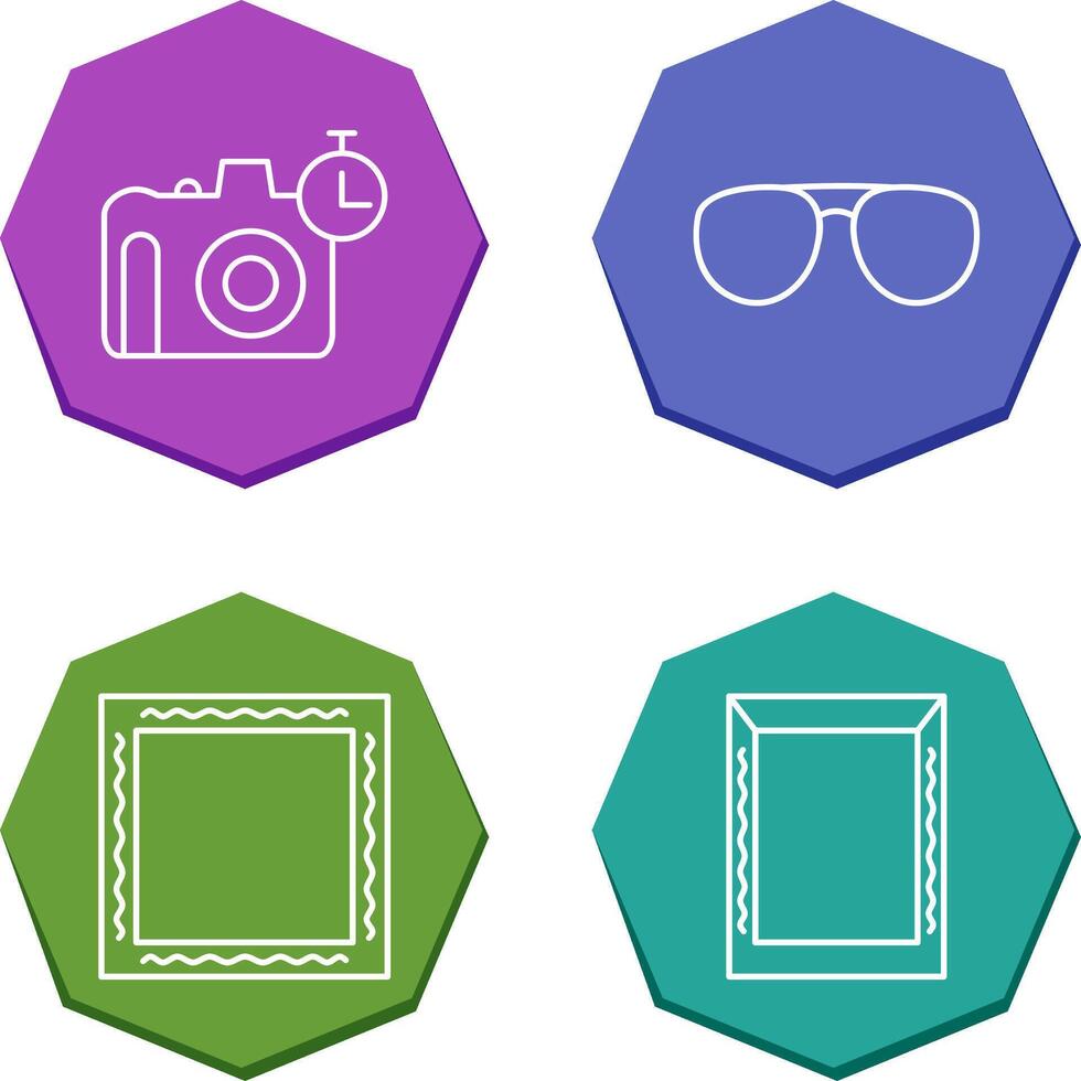 glasses and timer on camera Icon vector