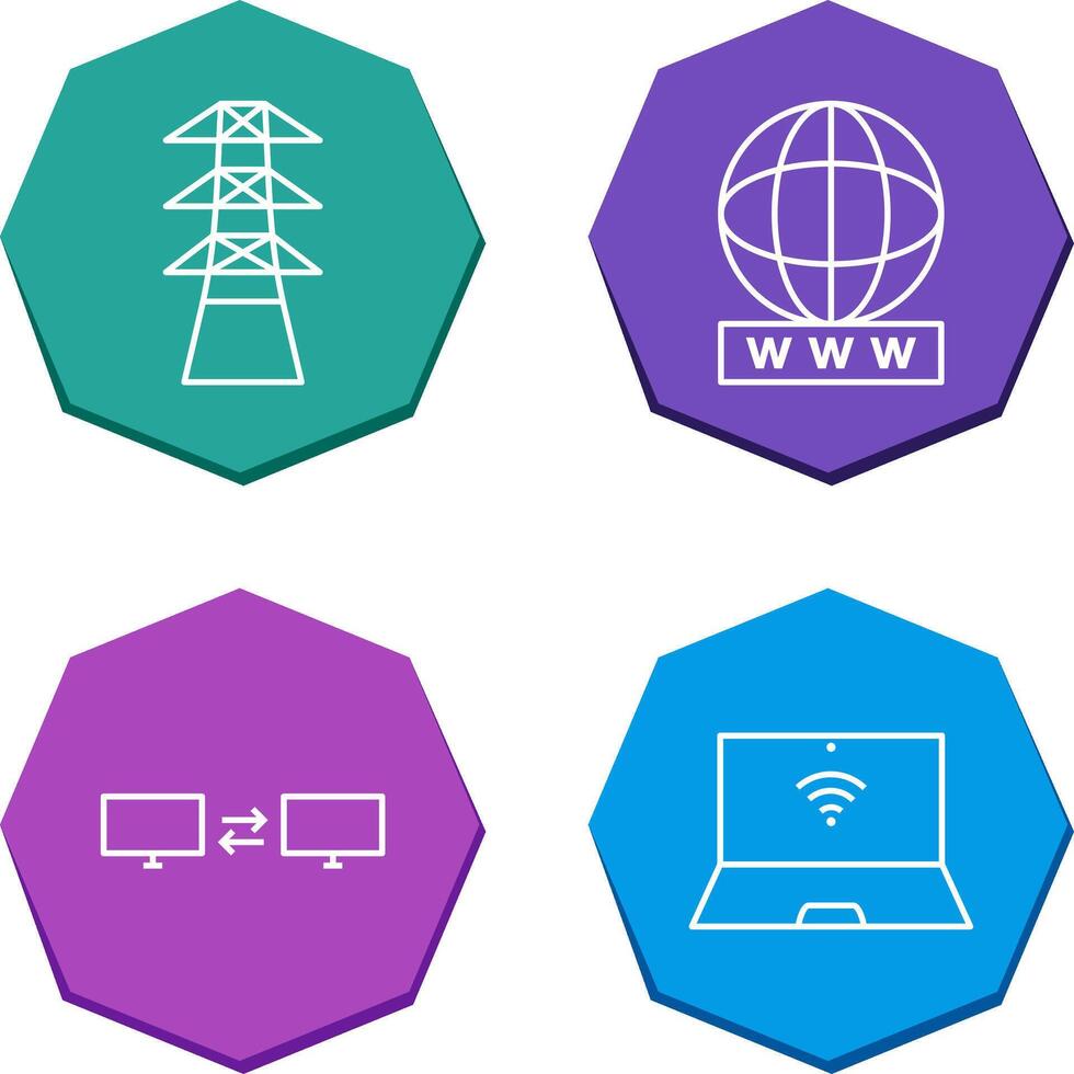 tower and world wide web Icon vector