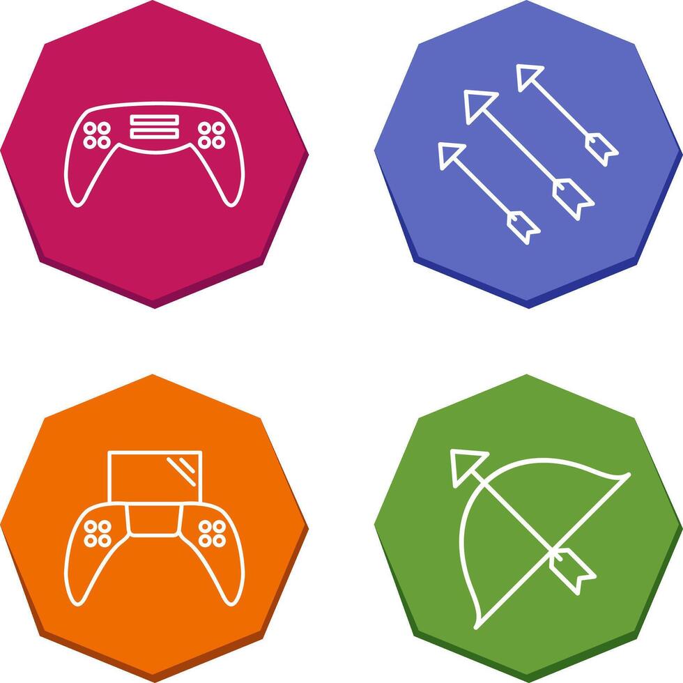 Gaming Console and Arrows Icon vector