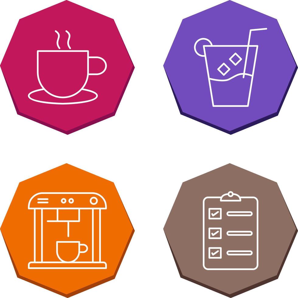 hot coffee and whiskey sour Icon vector