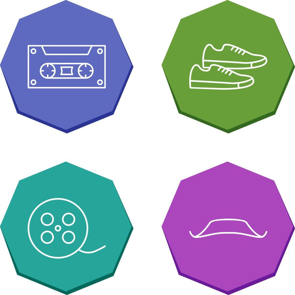 Casette and Sneakers Icon vector