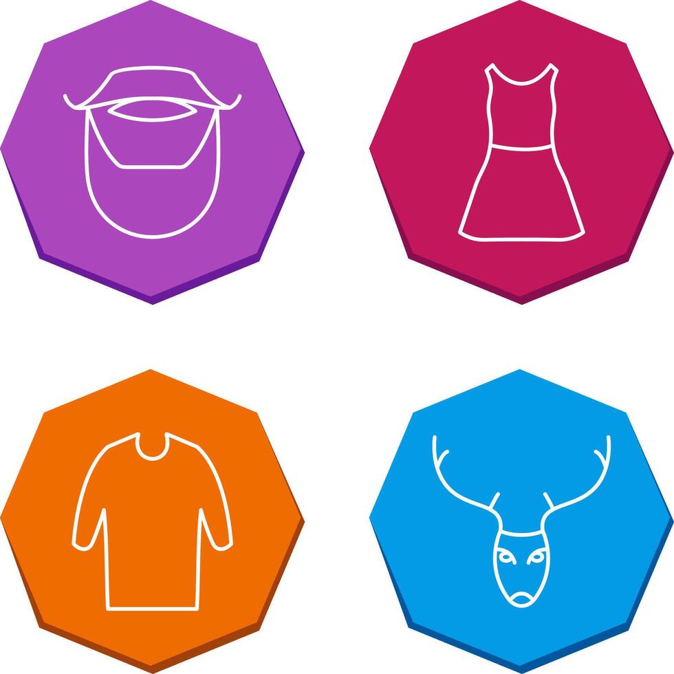 Beard and Moustache and Dress Icon vector