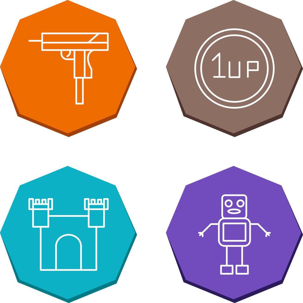Gun and 1UP Icon vector