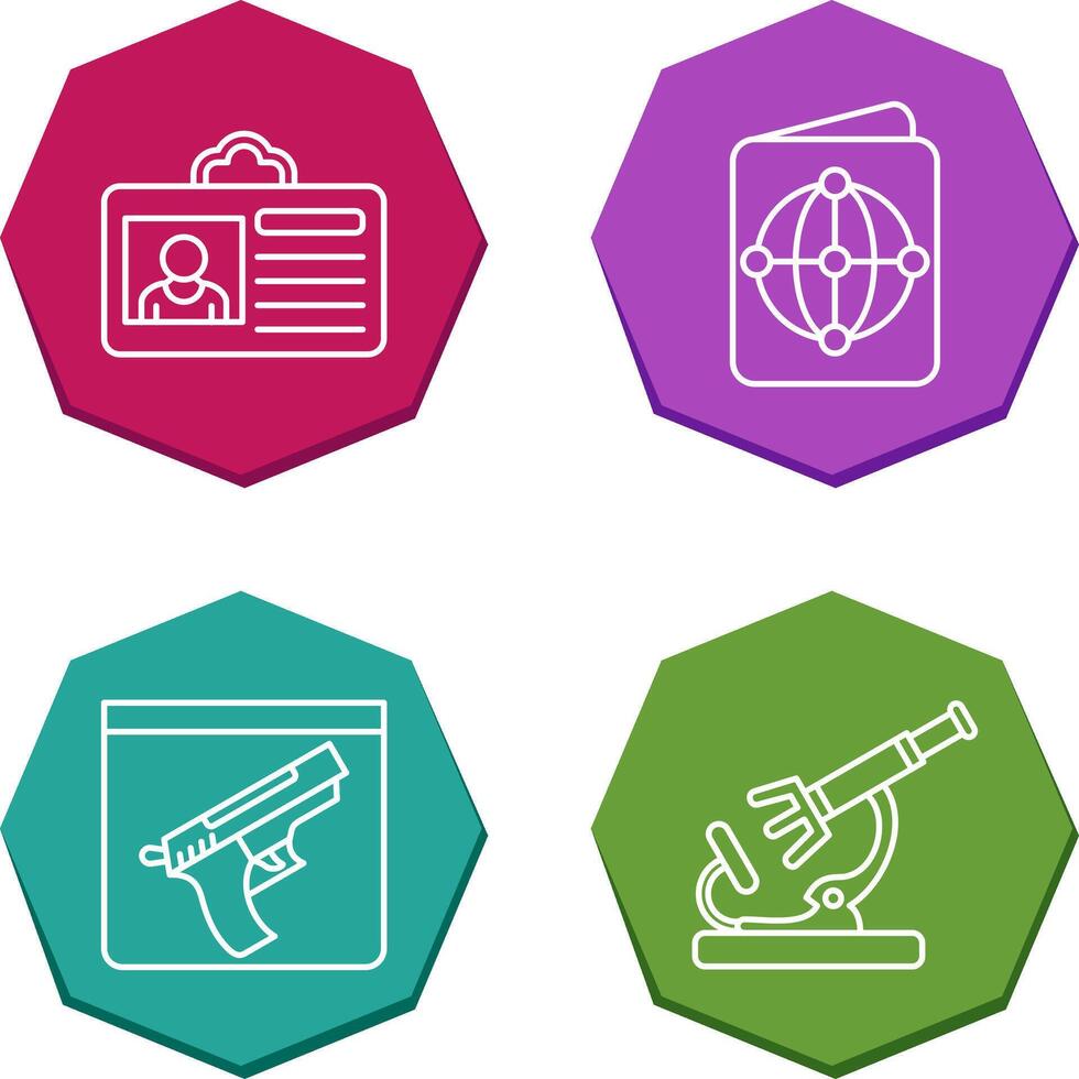 Criminal Card and Passport Icon vector