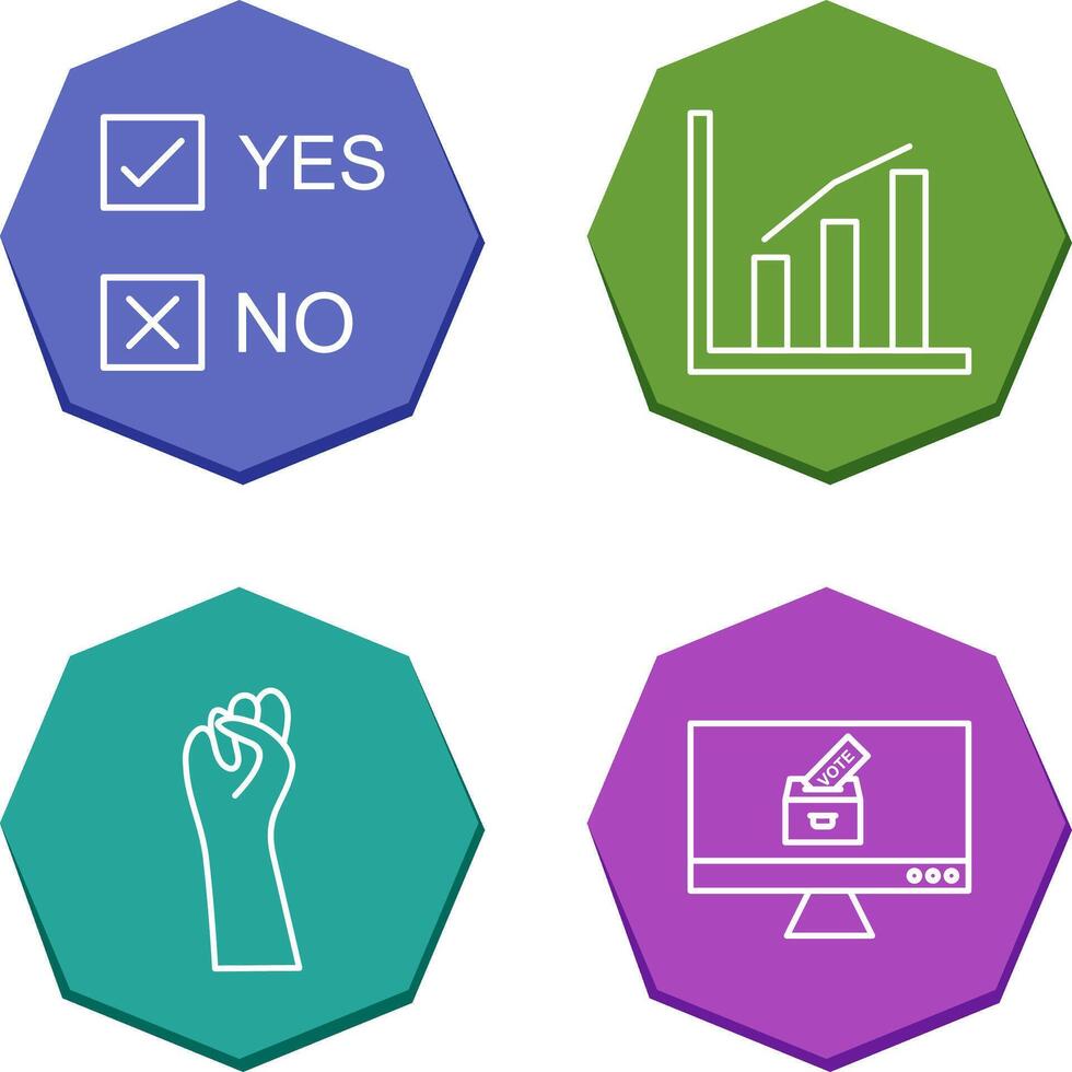Yes No Option and Statistics Icon vector