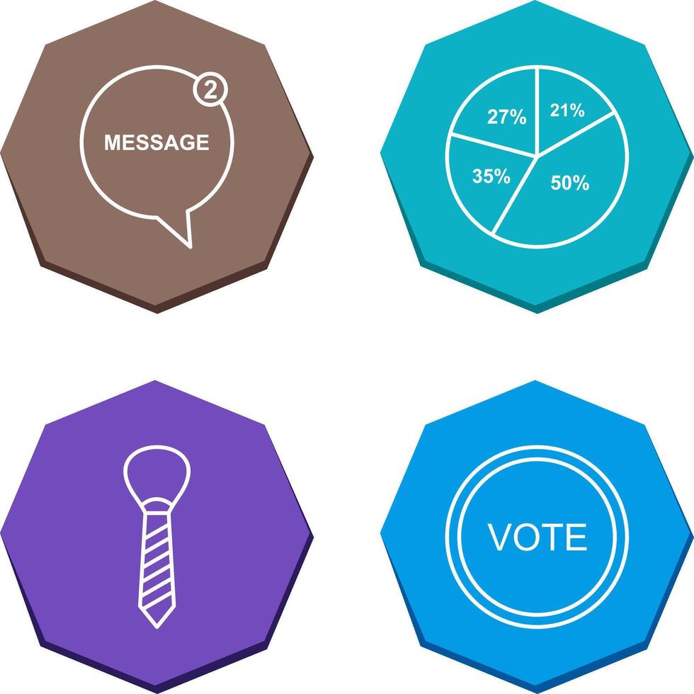 Message Bubbles and Pie Chart Icon vector