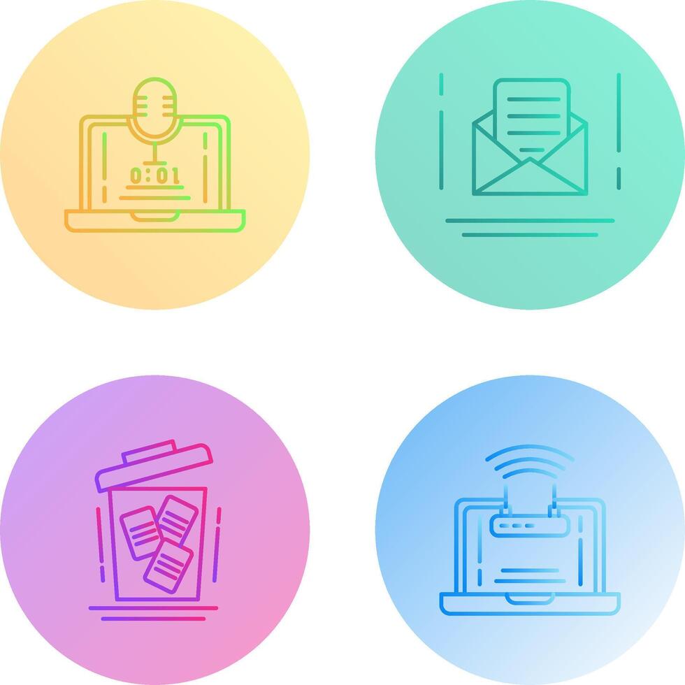 Voice Recorder and Email Icon vector