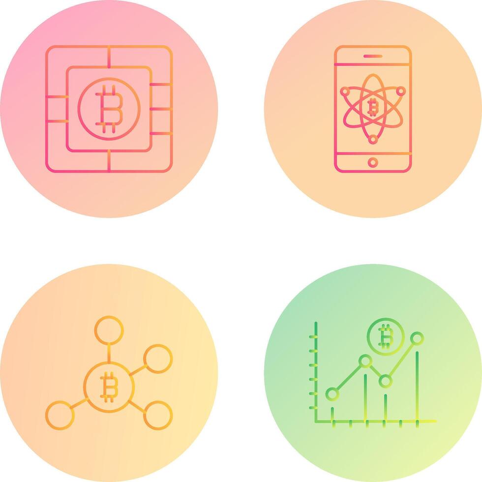 Bitcoin Chip and Mobile Icon vector