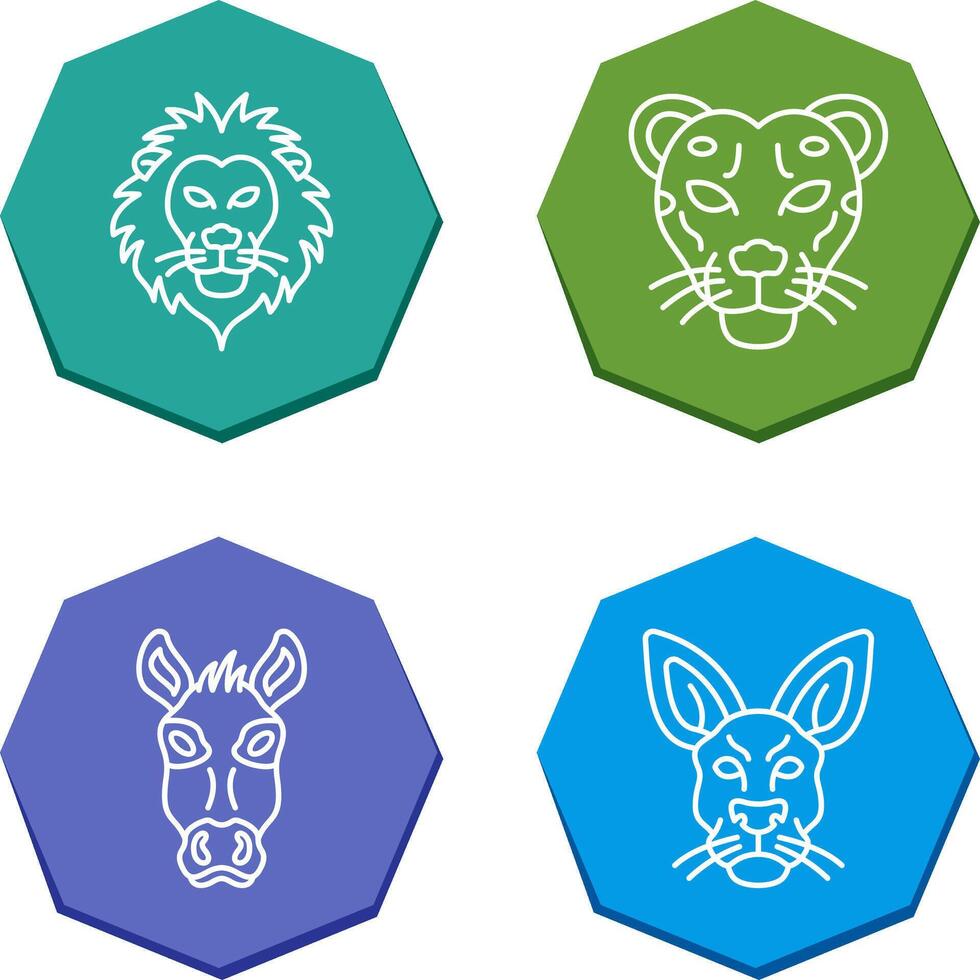 Lion and Cheetah Icon vector