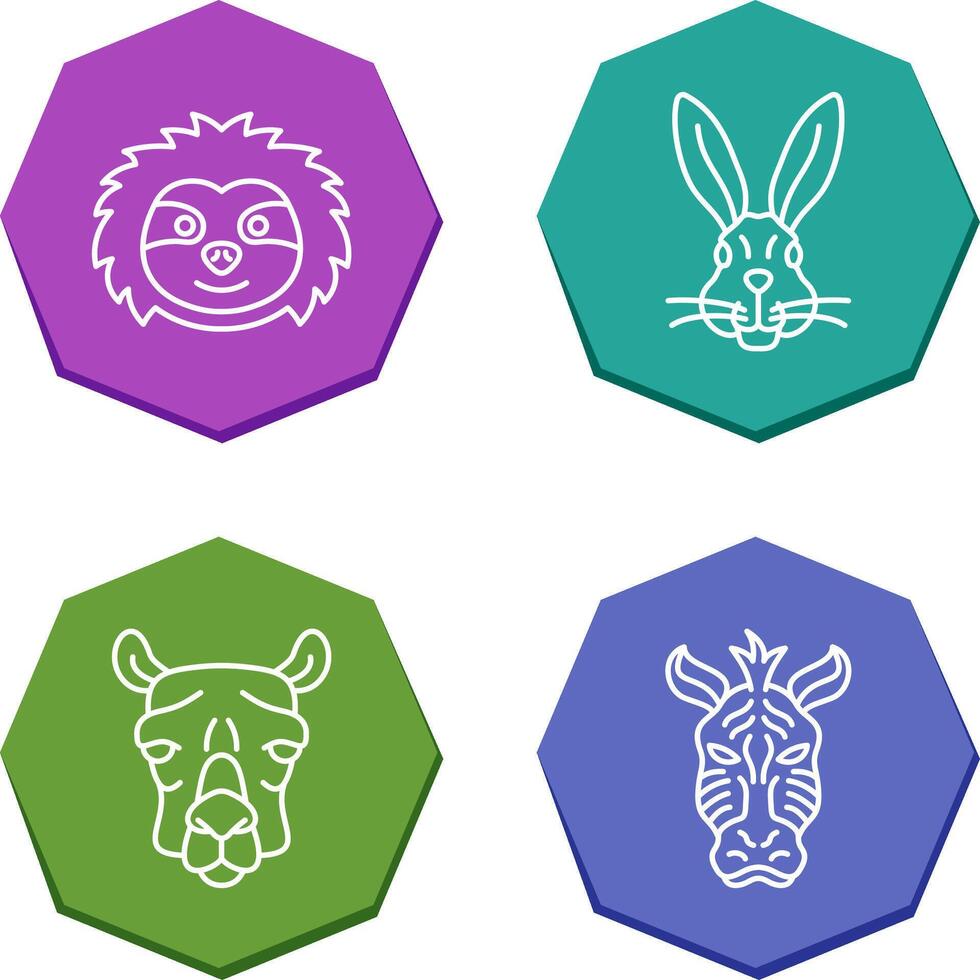 Sloth and Rabbit Icon vector