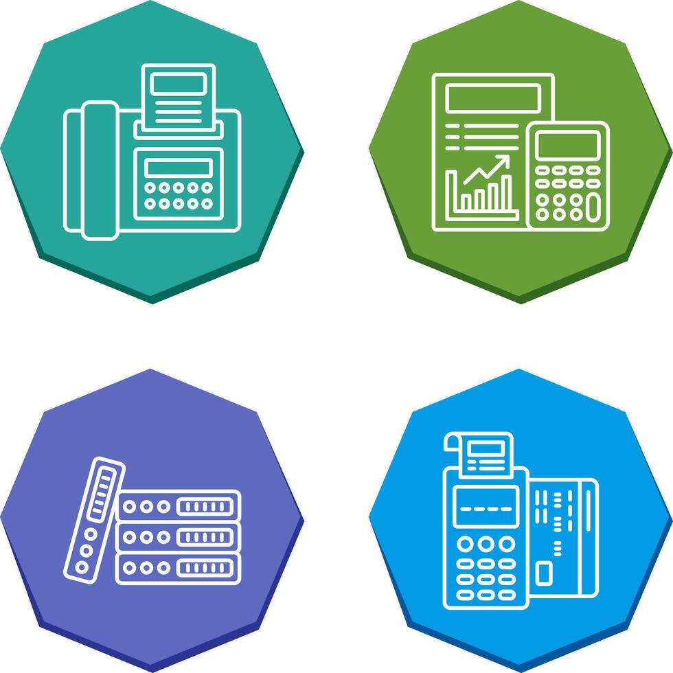 Fax and calculating Icon vector