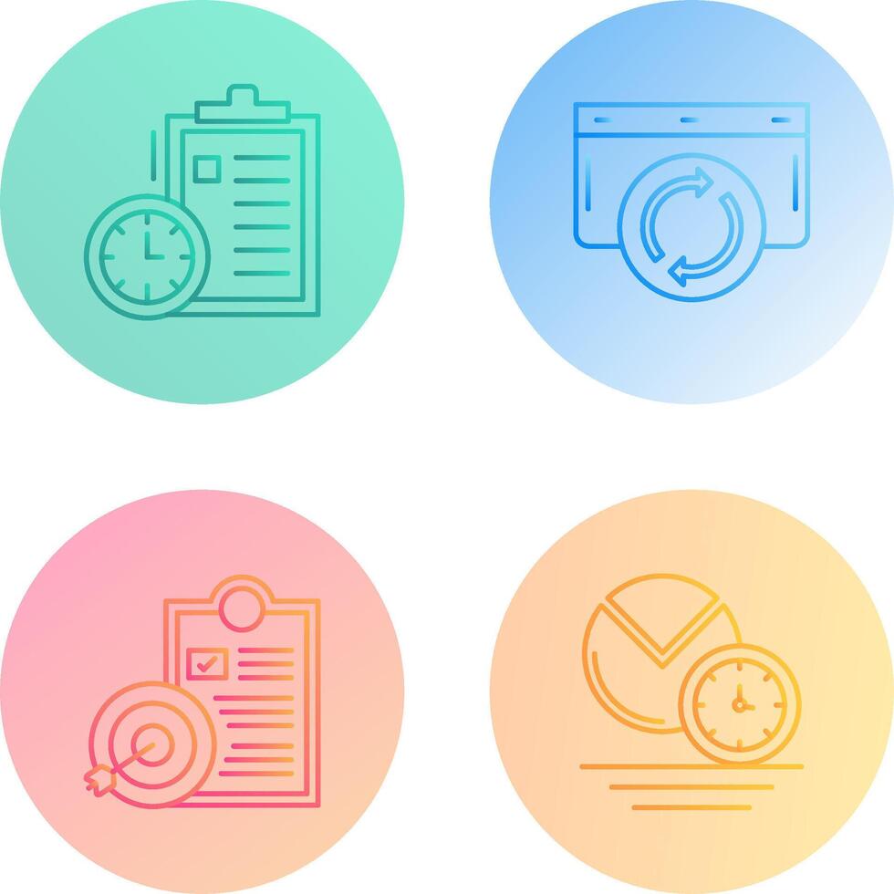 Time Management and Refresh Icon vector