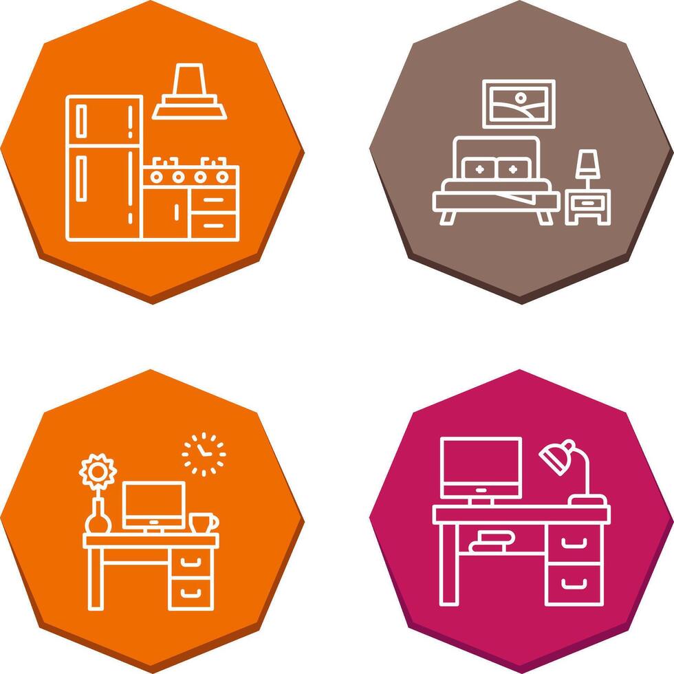 Kitchen and Bedroom Icon vector