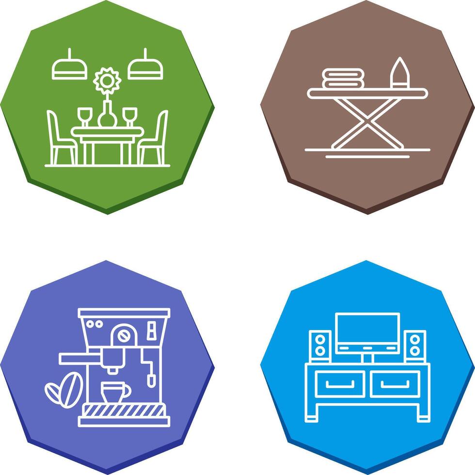 Iron Board and Table Icon vector