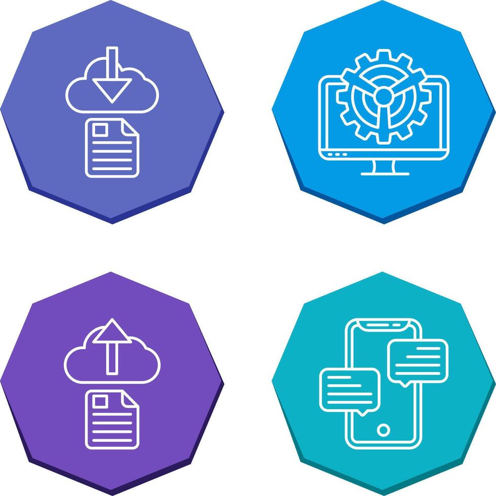 File Download and Monitor Icon vector