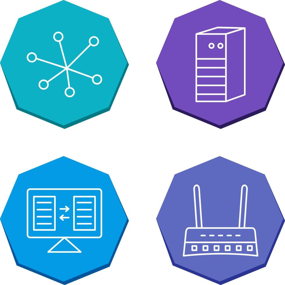 Internet and Server Network Icon vector