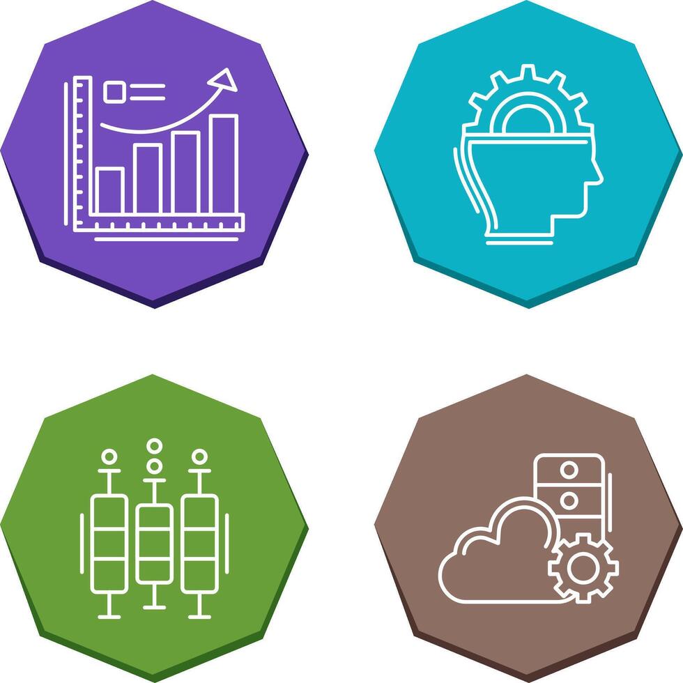 Growth Chart and Machine Learning Icon vector