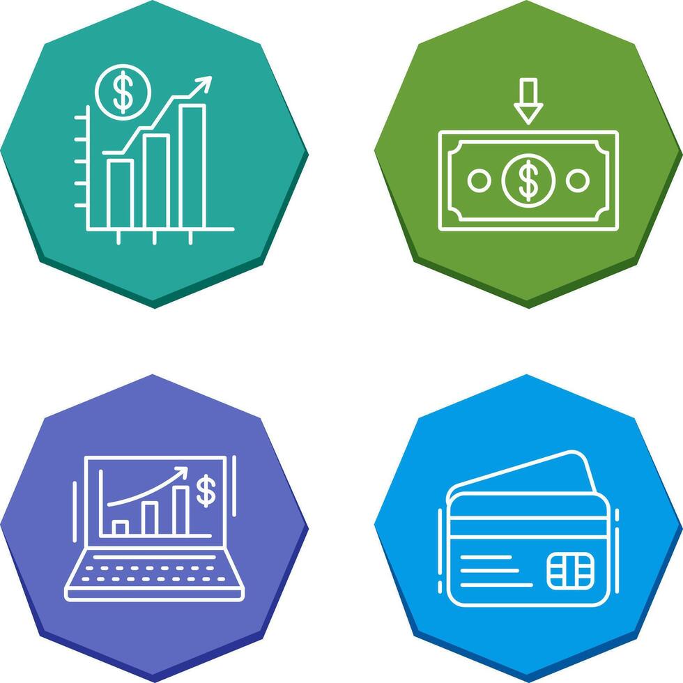 Chart Up and Money Down Icon vector