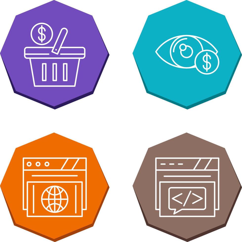 Shopping Basket and Eye Icon vector
