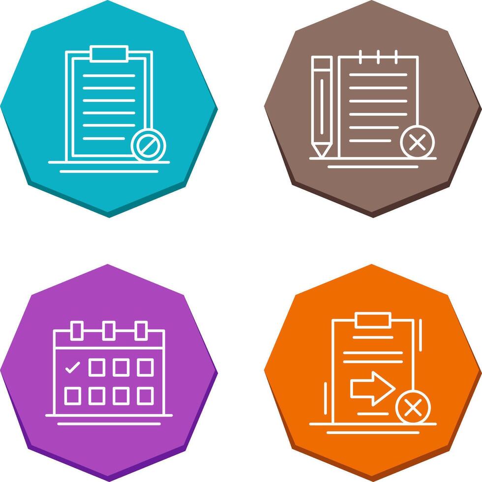 Prohibition and Unchecked Notes Icon vector