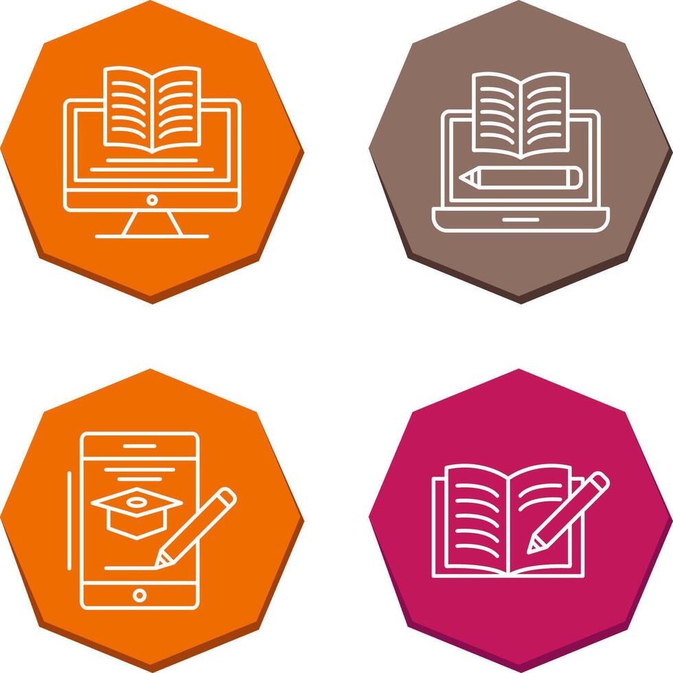 Digital Learning and Written Icon vector