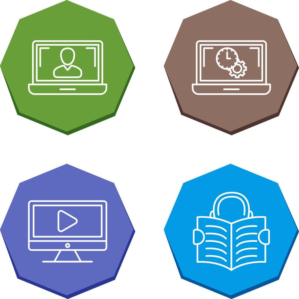 Flex Time and Online Lesson Icon vector