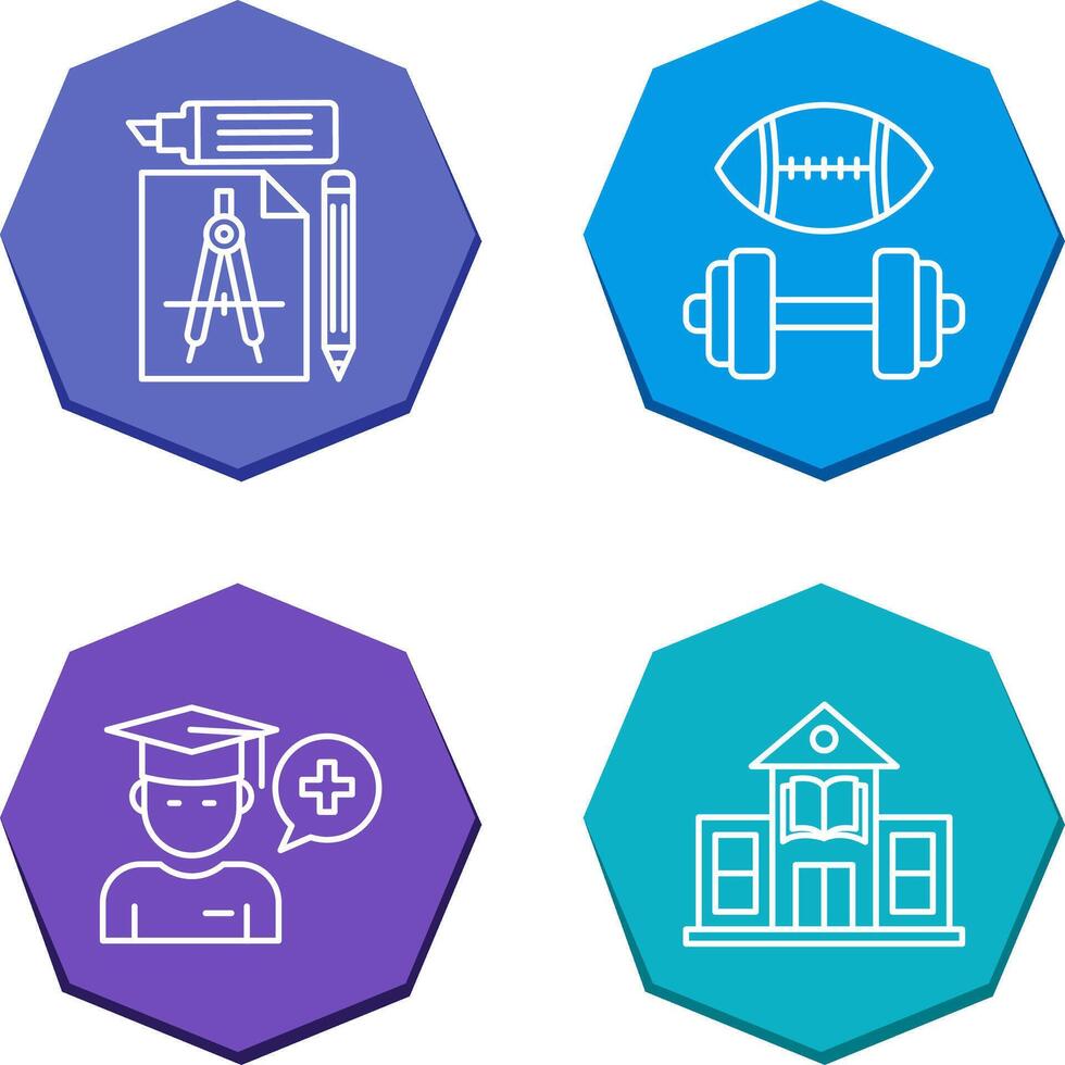Study Tools and Sport Faculty Icon vector