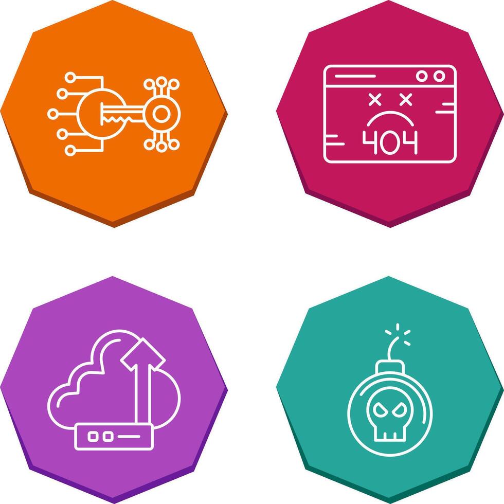 Encryption and 404 Error Icon vector