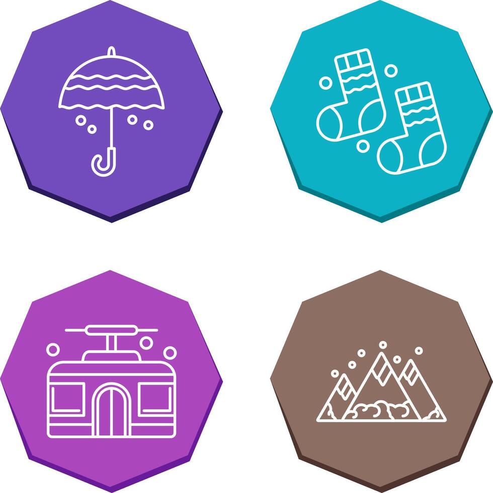 Umbrella and Winter Socks Icon vector