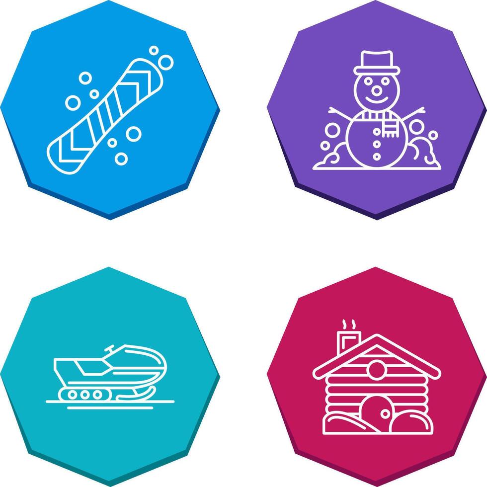 Snowboard and Snowman Icon vector