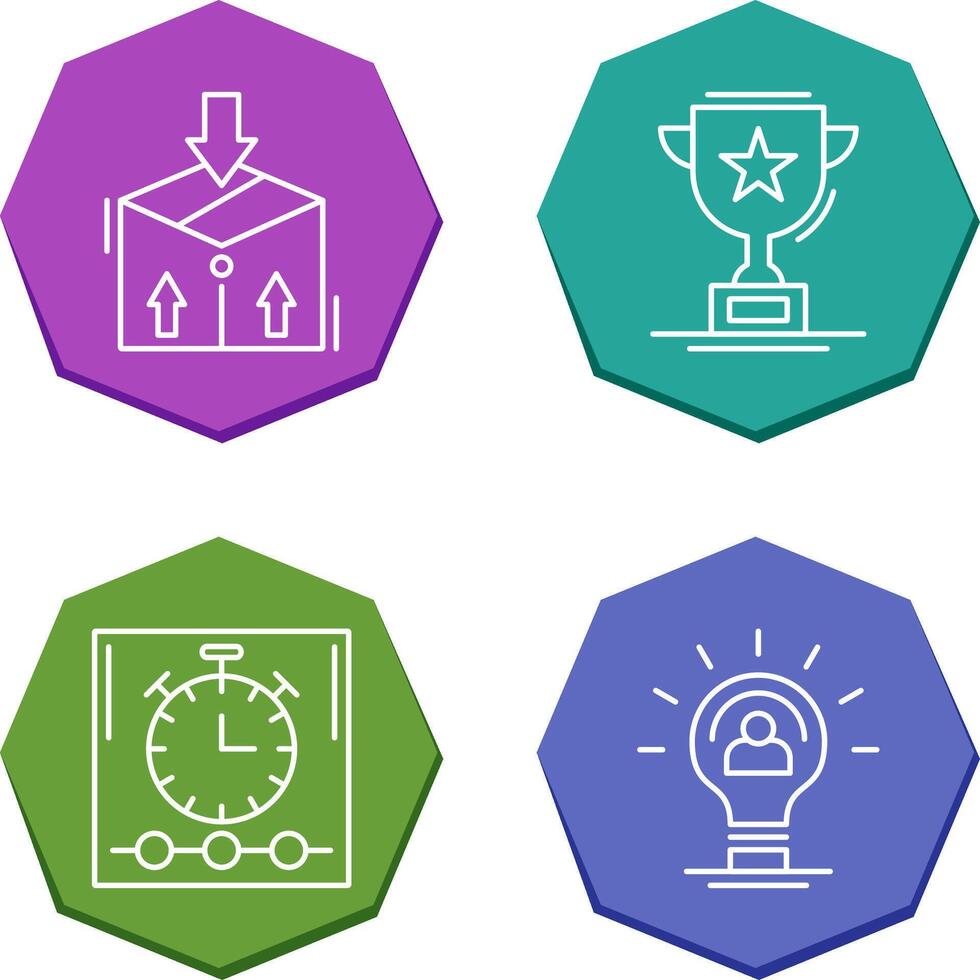 Package and Trophy Icon vector