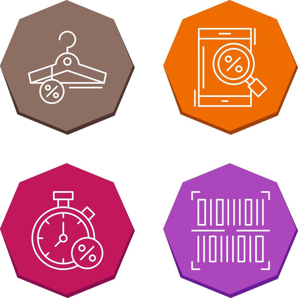 Hanger and Magnifying Glass Icon vector