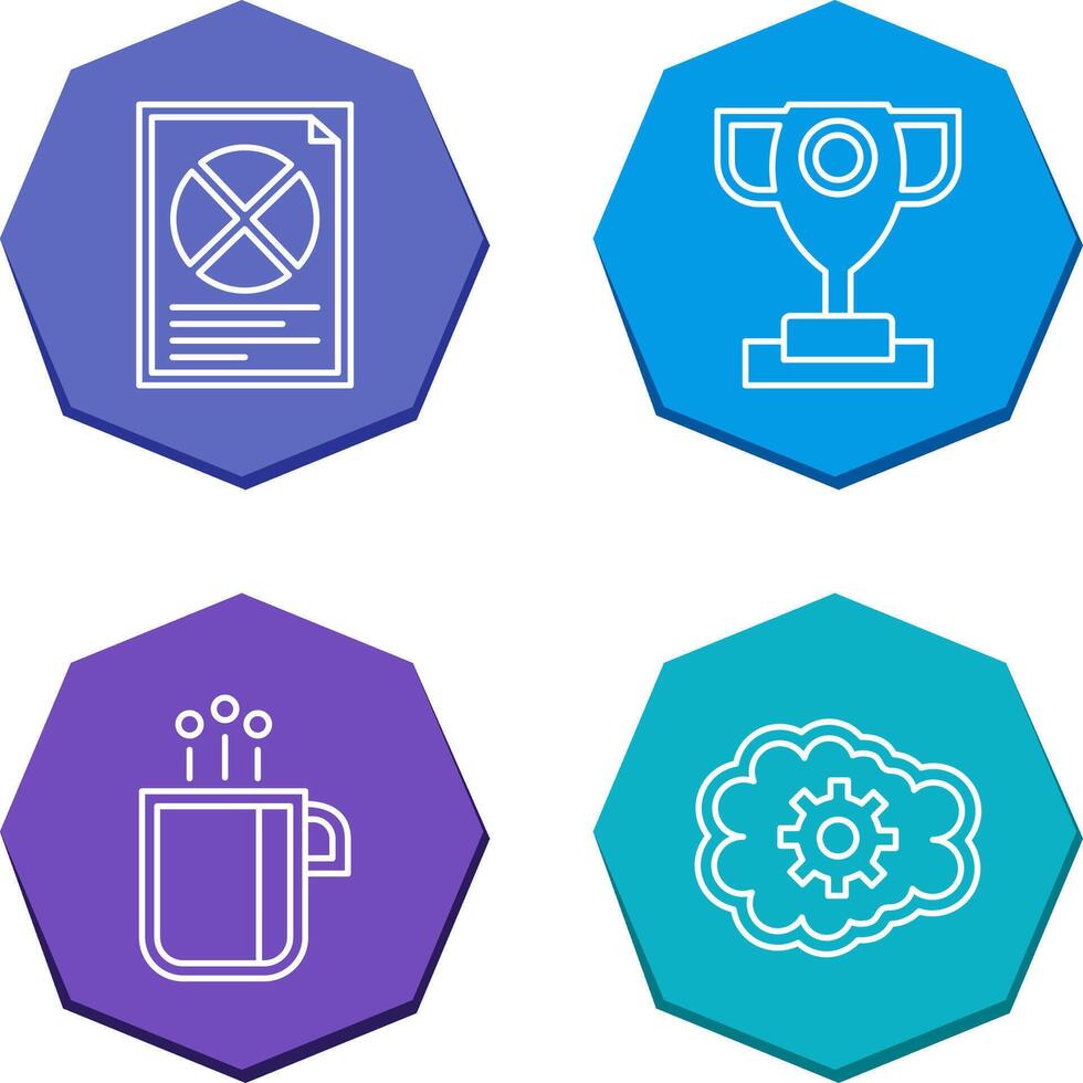 Pie Chart and Trophy Icon vector