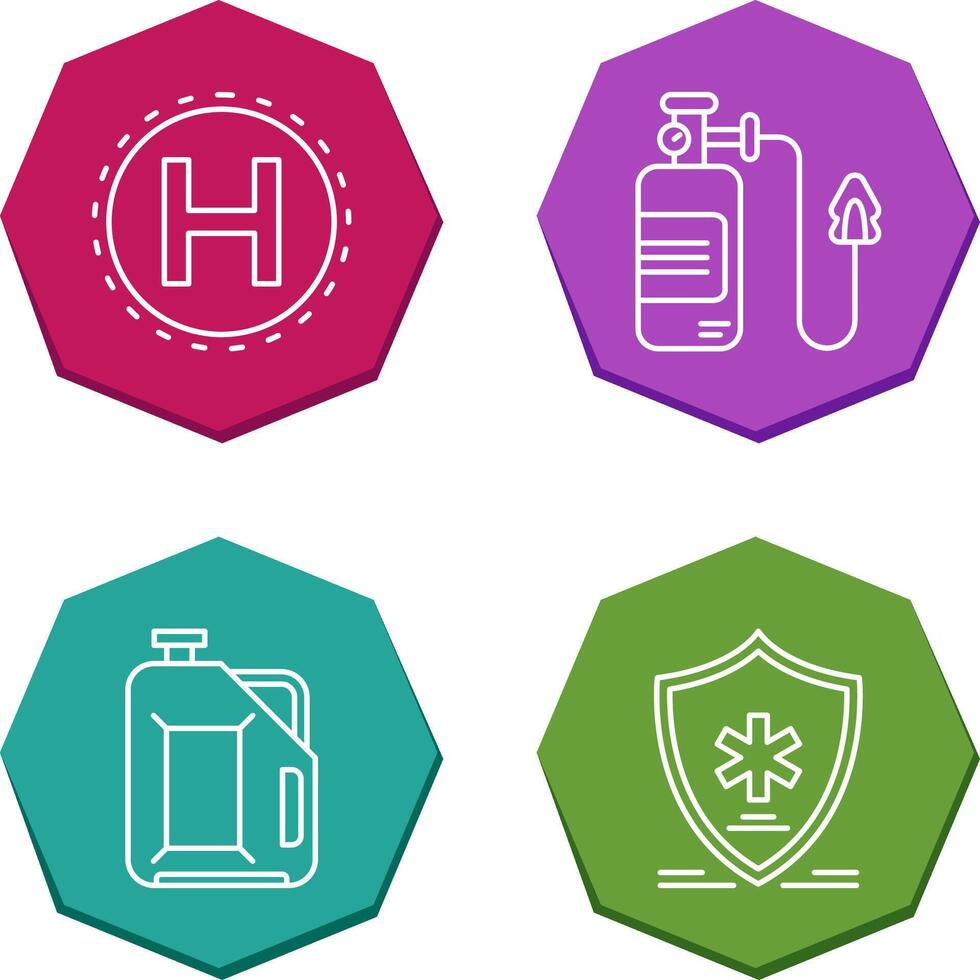 Helipad and Oxygen Icon vector