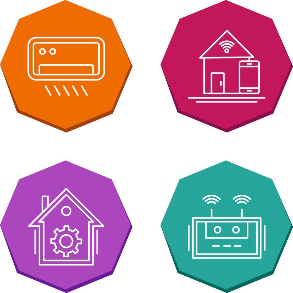 Air Conditioner and Home Automation Icon vector