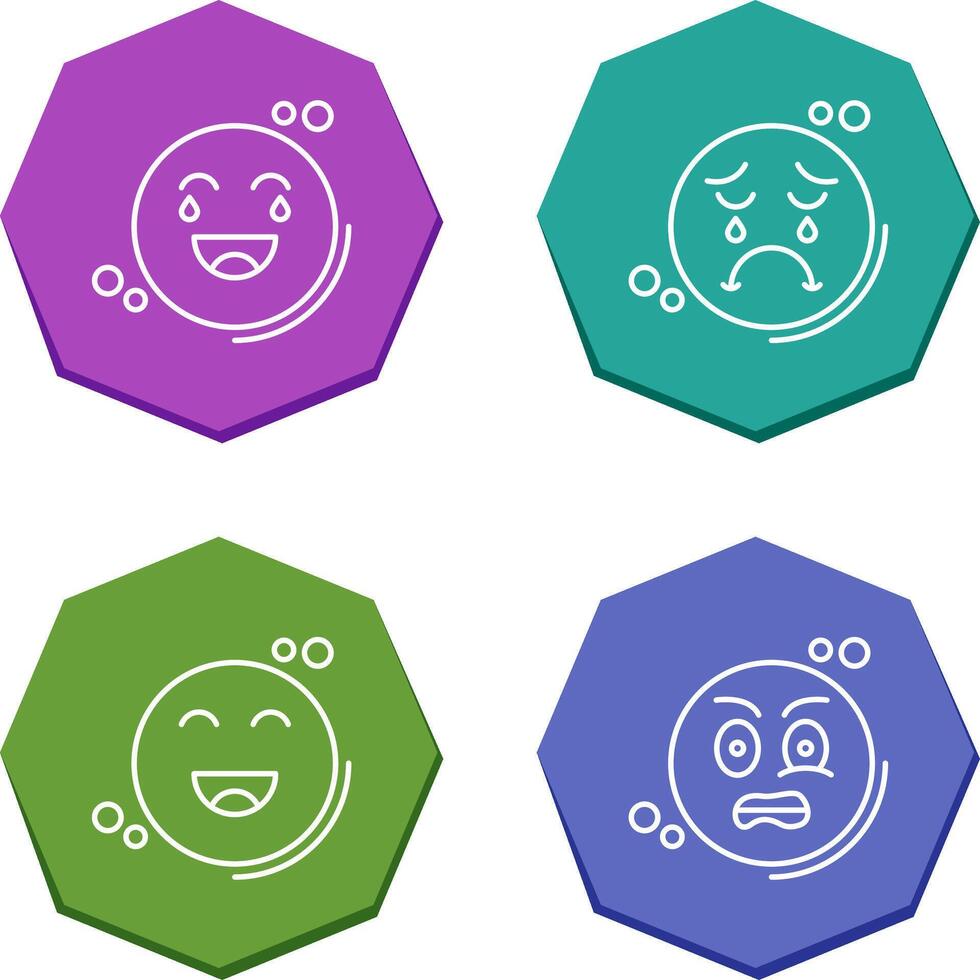Loughing and Unhappy Icon vector