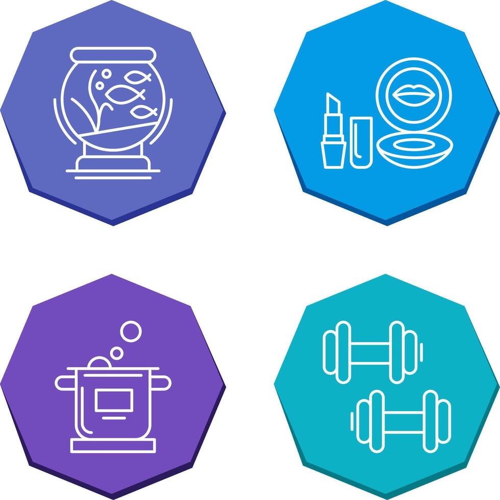Fishbowl and Makeup Icon vector