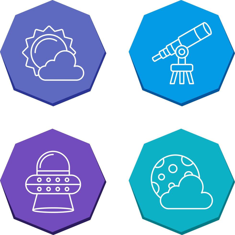 sun and telescope Icon vector