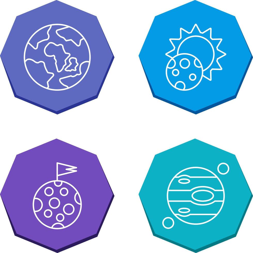 earth and eclipse Icon vector