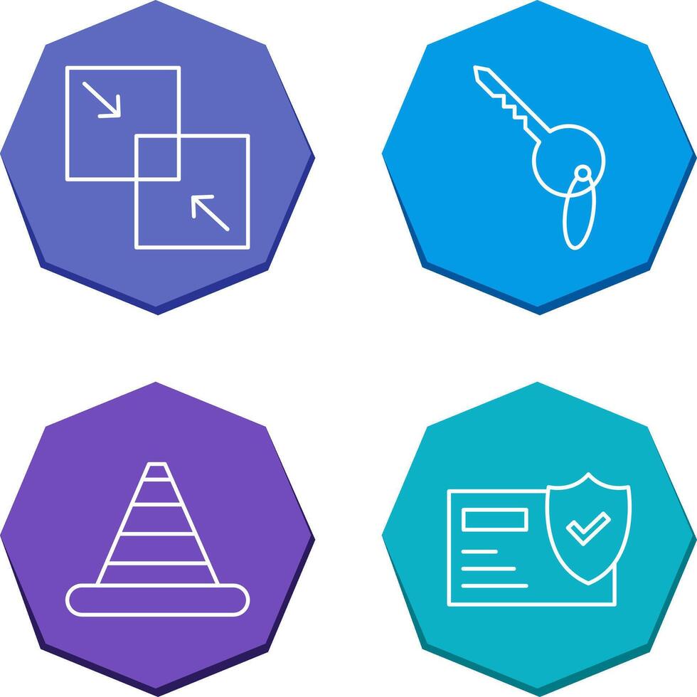 Combine and Key Icon vector