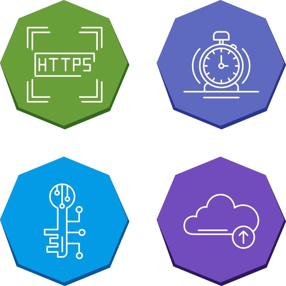 Https and Alarm Icon vector